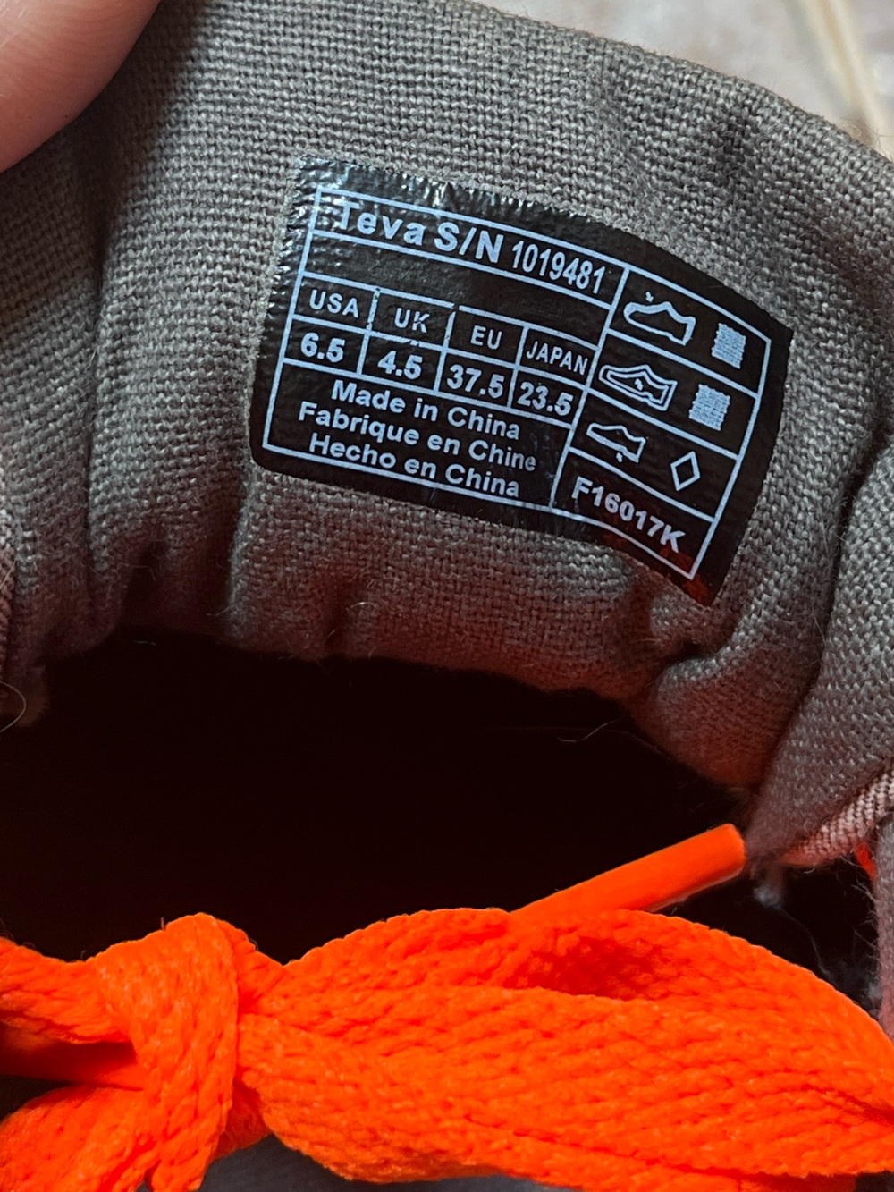 Teva Freewheel Grey Canvas Low Top Sneakers 6.5W Custom Neon Orange Laces 101948 - Picture 8 of 8